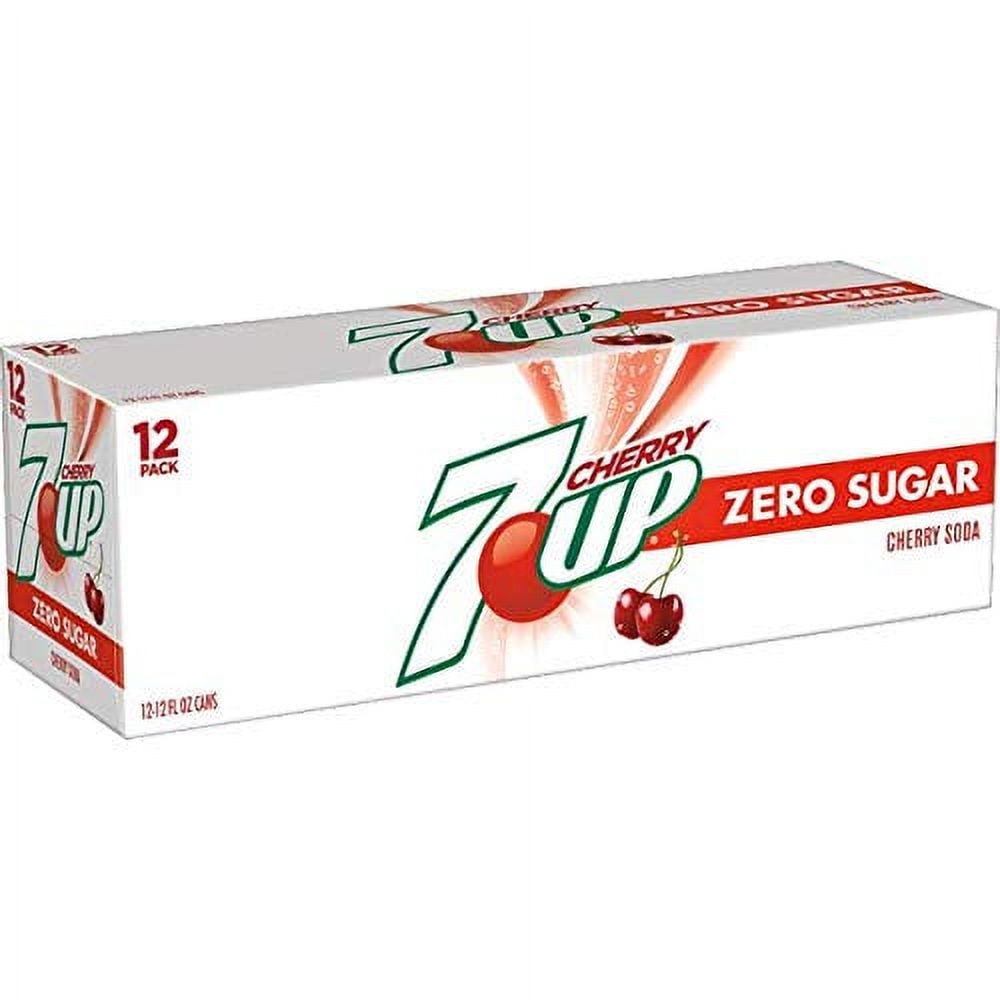 7UP Cherry Zero Sugar Soda Soft Drink, 12 oz. Cans (Pack of 24)