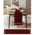 thumbnail image 6 of Table Runner Dresser Scarf 13 x 72 Inch Red and Black Buffalo Plaid with Forest Bear Footprints Table Runners Non-Slip Heat Kitchen Dining Table Decor for Kitchen Farmhouse Indoor Outdoor Home Party, 6 of 7