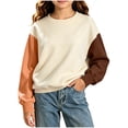 thumbnail image 2 of FAIOROI Boys Color Block Crew Neck Sweatshirt Long Sleeve Pullover for School Kids 11-12T, 2 of 6
