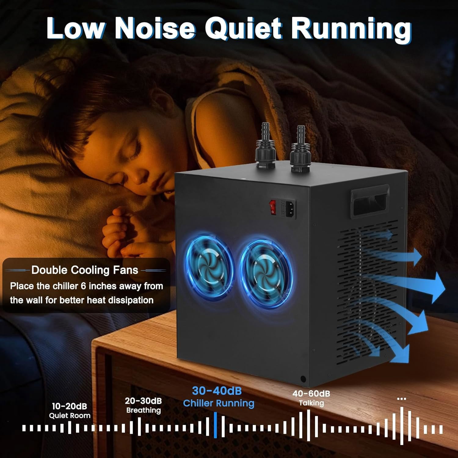 Joreek Ice Bath Chiller for Cold Plunge,1/3 HP Water Aquarium Chiller with Household Submersible Water Pump,Insulation Pipe, Ideal for Cold Bath Plunge Tub