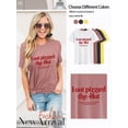 thumbnail image 3 of SLADYGLO Women I Out Pizza'd The Hut Funny Letter Print T-Shirts Crew Neck Short Sleeve Pullover Tops, 3 of 7