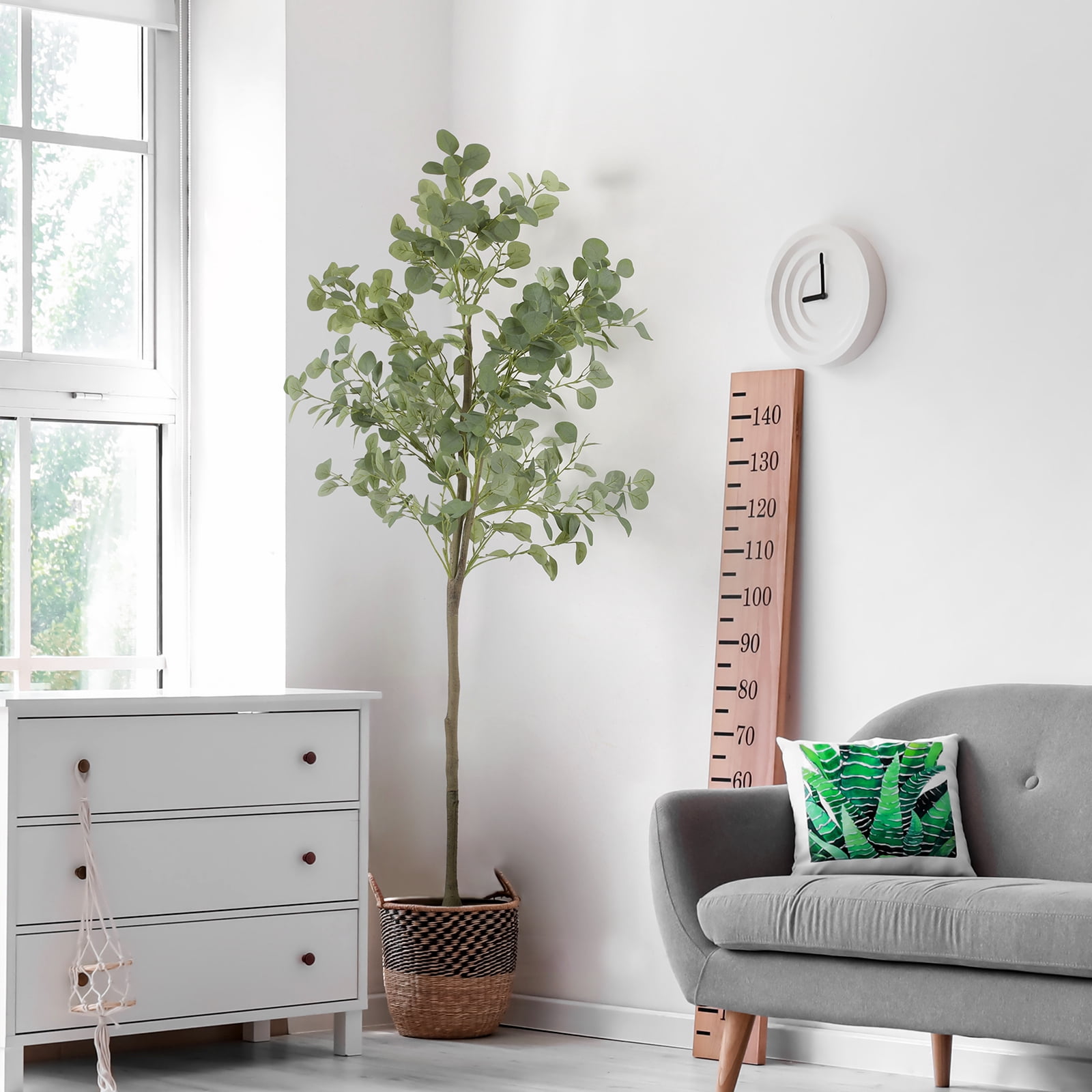 Indoor Faux Artificial Eucalyptus Tree, 6ft