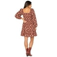 thumbnail image 2 of Celebrity Pink Women’s and Women’s Plus Floral Print Babydoll Dress with Long Sleeves, Sizes XS-4X, 2 of 5