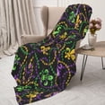 thumbnail image 3 of Disketp Mardi Gras6 Cozy Flannel Fleece Throw Blanket: Has a velvety texture for All Seasons - Perfect for Women, Men, & Kids"50"x40", 3 of 6