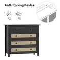 thumbnail image 5 of Dtwnek Sideboard Buffet Cabinet with 4 Drawers, Modern Wooden Console Cabinet for Kitchen, Living Room, Hallway, Black, 5 of 8