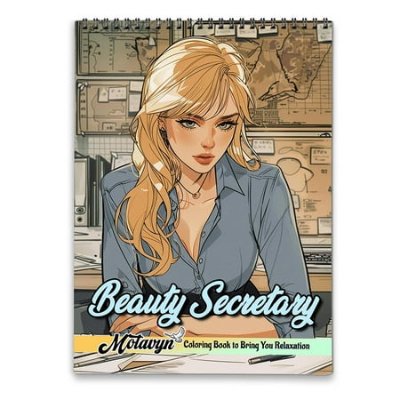 MOTAVYN Beauty Secretary Coloring Book for Adults Spiral Bound Soft Cover