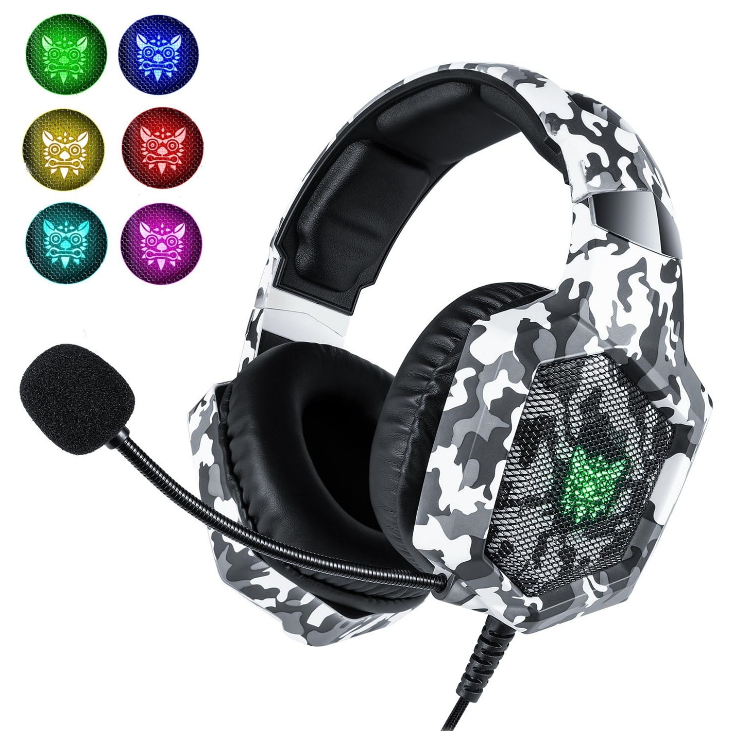 Controle leeg Proportioneel ONIKUMA K8 Gaming Headset for PS4, Gaming Headphones with Stereo Surround  Sound & Noise Cancelling Mic, Lightweight Ergonomic Cool RGB Headsets for  Xbox One, PS5, Nintendo Switch, PC, Mac, Mobile - Walmart.com