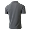 thumbnail image 6 of SSAAVKUY Mens Polo Shirts Short Sleeve Textured Knit V-Neck Polo T Shirt Business Casual Golf Shirts Fitness Sports Shirts Gray 4, 6 of 9