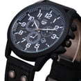 thumbnail image 2 of Reloj de cuarzo para hombre, relojes para hombre, de cuero militar, con fecha, de cuarzo, analógico, relojes de pulsera de cuarzo para hombre, 2 of 2