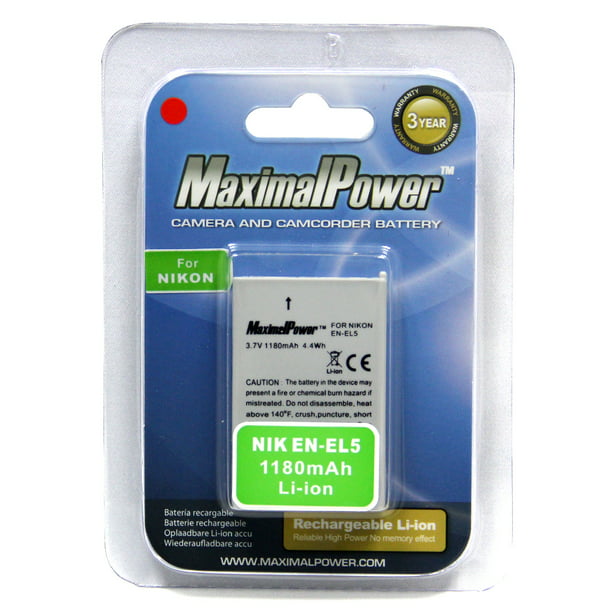 Maximalpower for Nikon EN-EL5 Battery, Fits Nikon Coolpix P530, P520, P510, P100, P500, P5100, P5000, P90, P80 Cameras (1 Pack) - Walmart.com