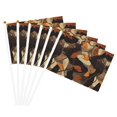 thumbnail image 4 of Handheld Flag Double-Sided Hand Waving Flag 8.2×5.5in Used For Team Activities Or Decoration In Decorative Places Plaid Fall Camo Brown_3 Six Piece, 4 of 8