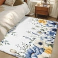 thumbnail image 5 of Blue Yellow Area&nbsp;Rug 2.7x5ft Flowers Eucalyptus Leaves Farmhouse Botanical Non-Slip&nbsp;Washable Square&nbsp;Rugs Soft Felt Indoor Floor Mat for Bedroom Kitchen Living Room Bathroom, 5 of 9