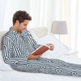 thumbnail image 6 of Naloa Nautical1 Men’s Pajamas Set - Long Sleeve Button Down Sleep Shirt and Pajama Bottoms Sleepwear Set-Small, 6 of 7