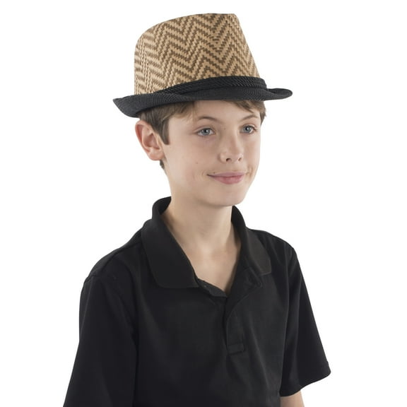 Brown Chevron Fedora