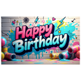 thumbnail image 2 of LUUFILx Colorful Happy Birthday Party Backdrop Trucks Themed Background Decorations Kids Celebration Photography Props Banner Party Supplies Event Decor, 2 of 9
