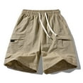 thumbnail image 4 of Running Shorts for Men Nylon Ice Silk Cargo Shorts with Pockets Summer Casual Sports Shorts Khaki S, 4 of 4