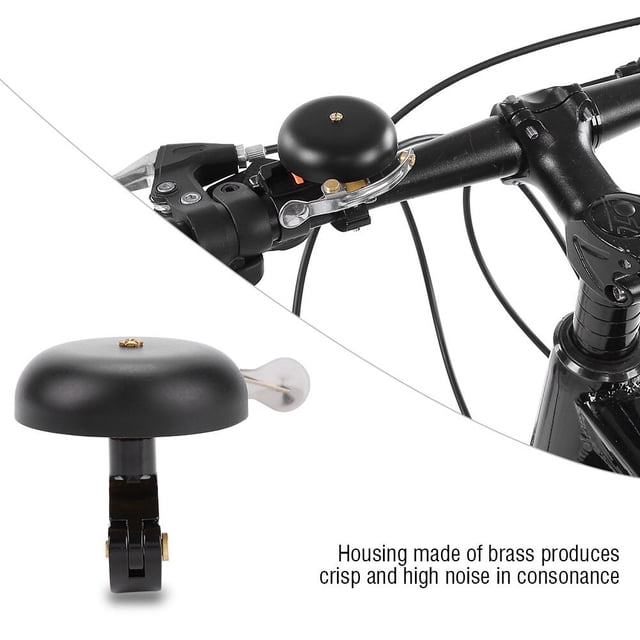 Bicycle Bell, Brass Ring Anodized Bell with Strong Hit System for Durable Use, Firm Alloy Bracket for Safe Mount, for Right and Left Hand