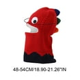 thumbnail image 3 of Xfvqtps Kids Boys Girls Dinosaur Hat Scarf Set Cute Dinosaur Design Knitting Plush Lining Stretch Cozy Soft Thickened Windproof Coldproof Warm Winter Skull Caps Red-Dinosaur, 3 of 6