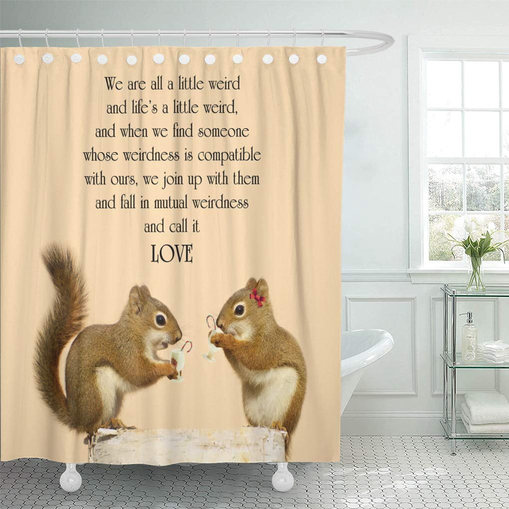 Cynlon Inspirational On Love By Dr Suess Cute Pair Bathroom Decor Bath Shower Curtain 66x72 Inch Walmart Com Walmart Com