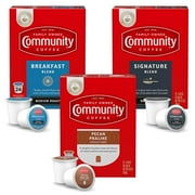 Community Coffee Variety Pack 72 Count Coffee Pods, Medium, Dark Roast and Flavored, Compatible with Keurig 2.0 K-Cup Brewers, 24 Count (Pack of 3)