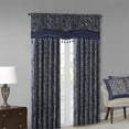 thumbnail image 2 of Madison Park Aubrey Polyester Jacquard Window Valance with Beads in Navy/Ivory, 2 of 9