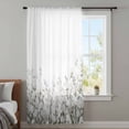 thumbnail image 4 of White Floral Sheer Curtains 108" Extra Long, Vintage Botanicals Blossom Motif Spring Light Filering Curtains, Privacy Drapes Simi Floor to Veiling Curtain for Living Room Bedroom Window Treatment, 4 of 9