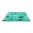 thumbnail image 2 of Ahgly Company Machine Washable Indoor Rectangle Patchwork Turquoise Blue Transitional Area Rugs, 5' x 7', 2 of 4
