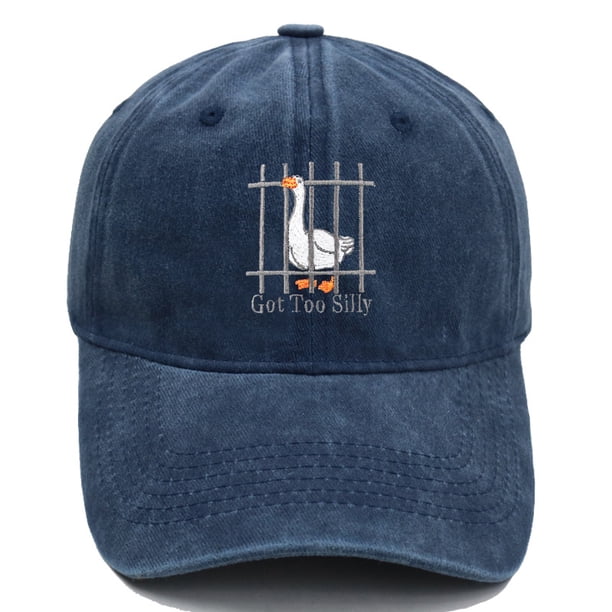 Gorra de béisbol lisa de algodón con diseño bordado de ganso tonto