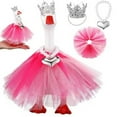 thumbnail image 5 of HomeDM Mini Desk Goose Outfits Christmas Decorations Tiara Crown Necklace Dress 3 Pcs Small Goose Clothes for 7 Inch Duck Statue Desk Key Holder, 5 of 7
