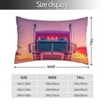 thumbnail image 2 of Kdxio Cotton Pillow Cases 16"x24" Pillowcases,Soft and Breathable Bedroom Pillow Cases-Sunset Truck Highway-No Pillow Core, 2 of 5