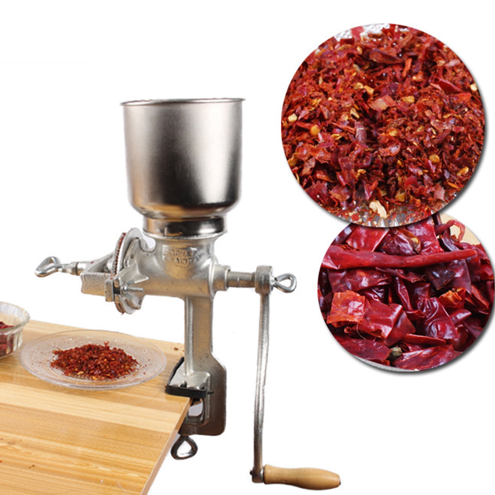 Moulin à Grains, Moulin à Farine à Manivelle pour Poudre de Piment