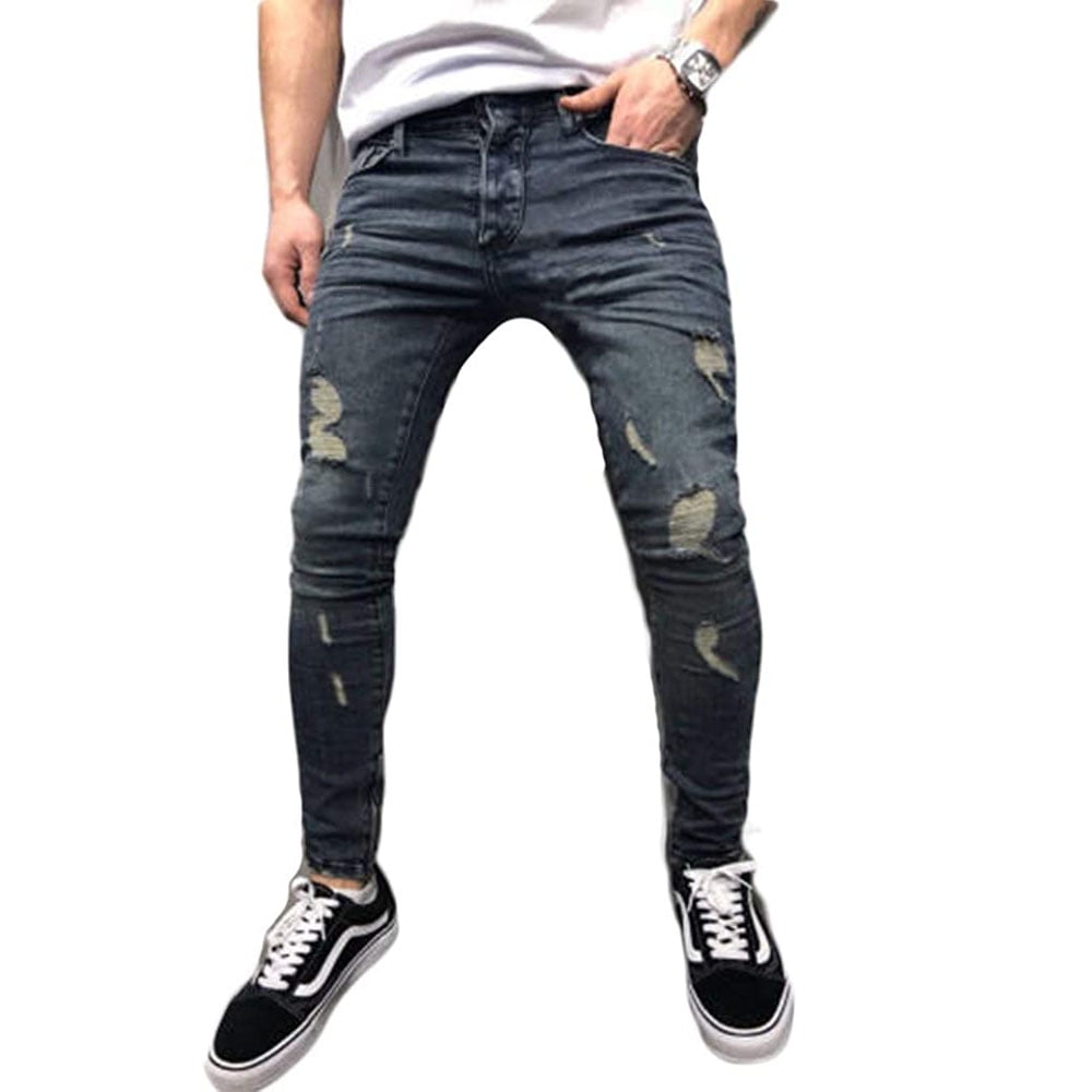 Mens Ripped Jeans Denim Pants Plus Size - Walmart.com