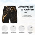 thumbnail image 6 of Picia Black And Gold Fire Dragon pattern Mens Swim Trunks with Compression Liner Stretch Beach Shorts Quick Dry with Zipper Pockets No-Chafing Board Shorts-Medium, 6 of 9