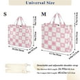 thumbnail image 2 of FORMRS Womens Corduroy Tote Bag Crossbody Shoulder Handbag with Pocket, Pink Checkered Heart, 2 of 7