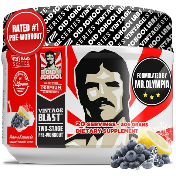 Old School Labs Ultimate 2 Stage Pre Workout for Explosive Energy, Massive Pumps & Laser Focus - Preworkout for Men & Women - Pre Workout Powder with Amino Acids - Natural Ingredients & 250mg Caffeine