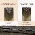 thumbnail image 4 of Extensiones de cabello con clip, cabello humano real, extensiones de cabello humano Remy con clip para mujeres, cabello, 4 of 5