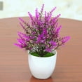 thumbnail image 3 of Visland Artificial Plastic Potted Plant Simulation Bonsai Flower Grass Home Decor Fake Plants Party Office Desktop Ornaments, 3 of 7