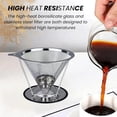 thumbnail image 3 of Filtre à Café Réutilisable en Acier YSTIANN – Goutteur à Portion Individuelle avec Support et Poignée en Liège, Maille Ultra-Fine pour une Saveur Riche, Compact et Pratique pour les Voyages, Comprend une Brosse WJ94-2864, 3 of 7