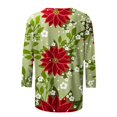 thumbnail image 4 of Helii Womens Christmas 3/4 Sleeve Shirts Cute Printed Round Neck Tops Loose Fit Pullover Blouses Matching Family Xmas Party Outfits Trendy Soft Tee Clothing with Multi Prints for Women, 4 of 5
