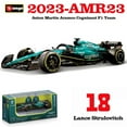 thumbnail image 1 of Nouveau Produit Bburago 1:43 F1 Aston Martin Aramco F1 Team AMR23 2023 #14 Alonso #18 Stroll Voiture en Alliage Moulée sous Pression Modèle Jouet de Collection, 1 of 5