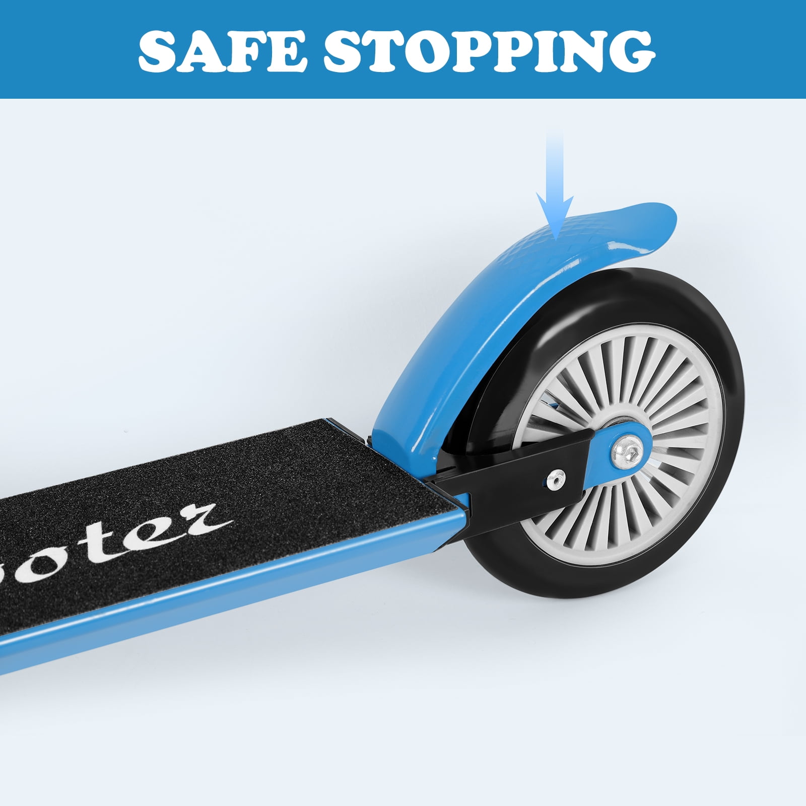 Kick Scooter for Kids Ages 6+ With 2 Wheels, Adjustable Height & Foldable, Sturdy Frame, Blue
