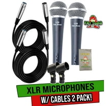 Fat Toad Vocal Microphones with XLR Mic Cables & Clips (2 Pack) - Cardioid Dynamic Handheld, Unidirectional for Studio Recording, Live Stage Singing, DJ, Karaoke - Pro Audio 20ft Mic Cords, 3-Pin Wire