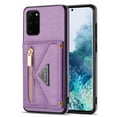 thumbnail image 3 of Dteck Case For Samsung Galaxy S20 FE (Fan Edition) 6.5-inch,Luxury Leather Zipper Card Holder Wallet Cross Body Shoulder Strap Case for Galaxy S20 FE 5G/4G Hybrid Rubber Kickstand Cover,Purple, 3 of 8