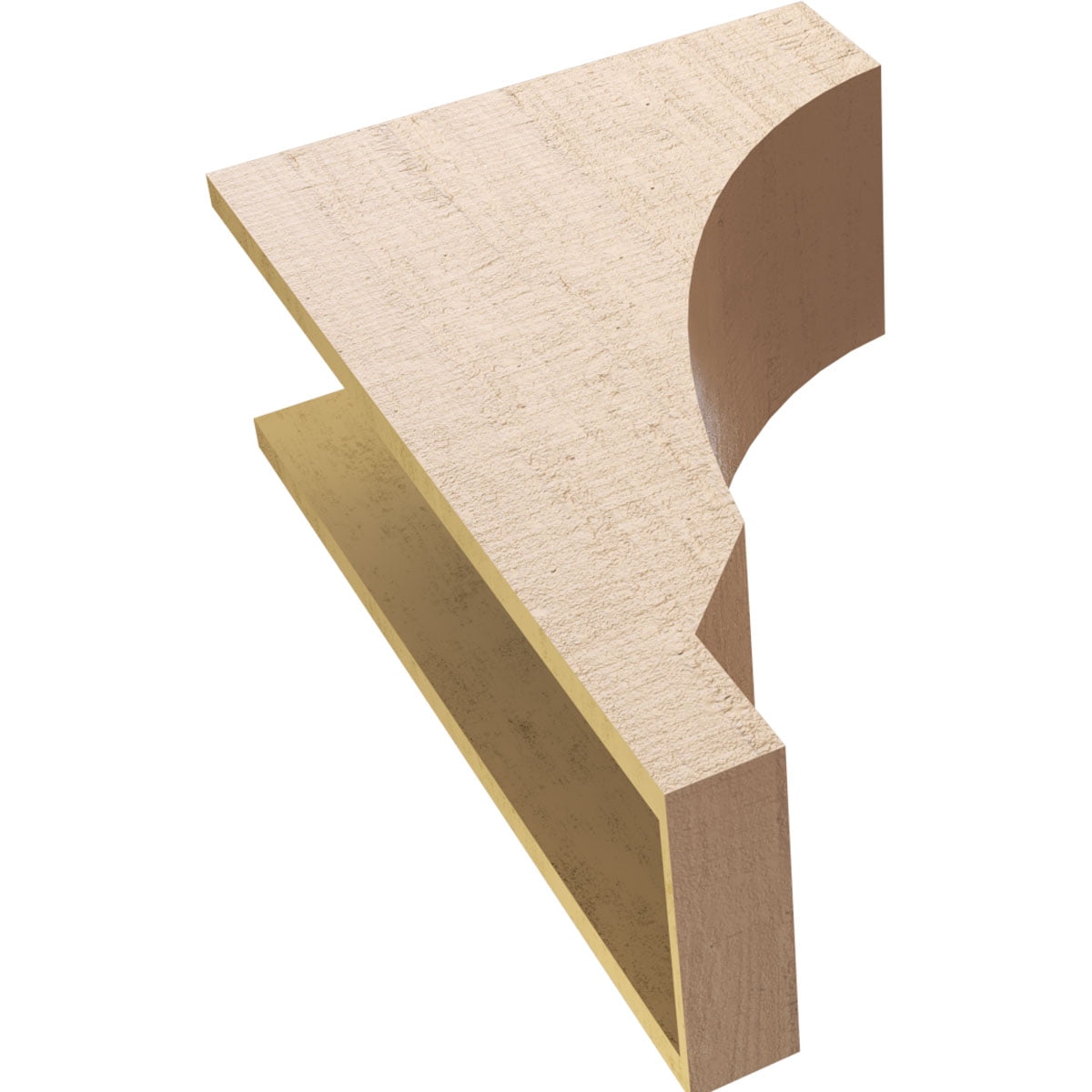9"W x 18"D x 27"H Classic Moab Rough Cedar Woodgrain TimberThane Corbel, Primed Tan