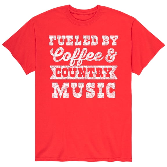 Instant Message - Fueled by Coffee and Country Music - Men's Short Sleeve Graphic T-shirt