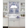 thumbnail image 3 of Boho Blue Flower Swag Curtains for Living Room/Bedroom Windows, Spring Watercolor Country Floral Plant Kitchen Curtains and Valances Set 36 Inch Length, Light Filtering Swags Valance Curtain Panels, 3 of 5