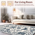 thumbnail image 2 of ODIKA 6' Machine Washable Non-Slip Area Rug, Fanciful Moth Garden With Interlocking Wildflowers And Medallion Accents High Traffic Rug, Beige, 311299, 2 of 7