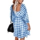 thumbnail image 5 of VISgogo, vestido a cuadros de manga larga para mujer, elegante, suelto, informal, cuello cuadrado, vestido de fiesta, ropa de calle de oficina VISgogo moda, 5 of 8
