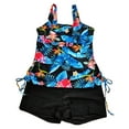 thumbnail image 4 of Edvintorg Tummy Control Swimsuits for Women Floral Print Tank Top with Boyshorts Womens Tankini Swimsuits Athletic Two Piece Bathing Suits, 4 of 4