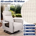 thumbnail image 5 of ZZW Patio Wicker Swivel Glider Recliner Chair, Outdoor Rattan Lounge Chair with Built-in Tray Table, 360° Rotation and Adjustable Backrest for Yard Deck Poolside, Gray/Beige, 5 of 10